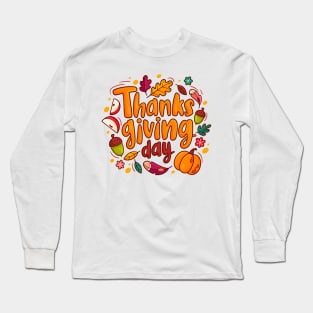 Thanks Giving Illustration Long Sleeve T-Shirt